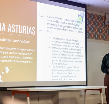 Student Presenting at CWP Spring Showcase